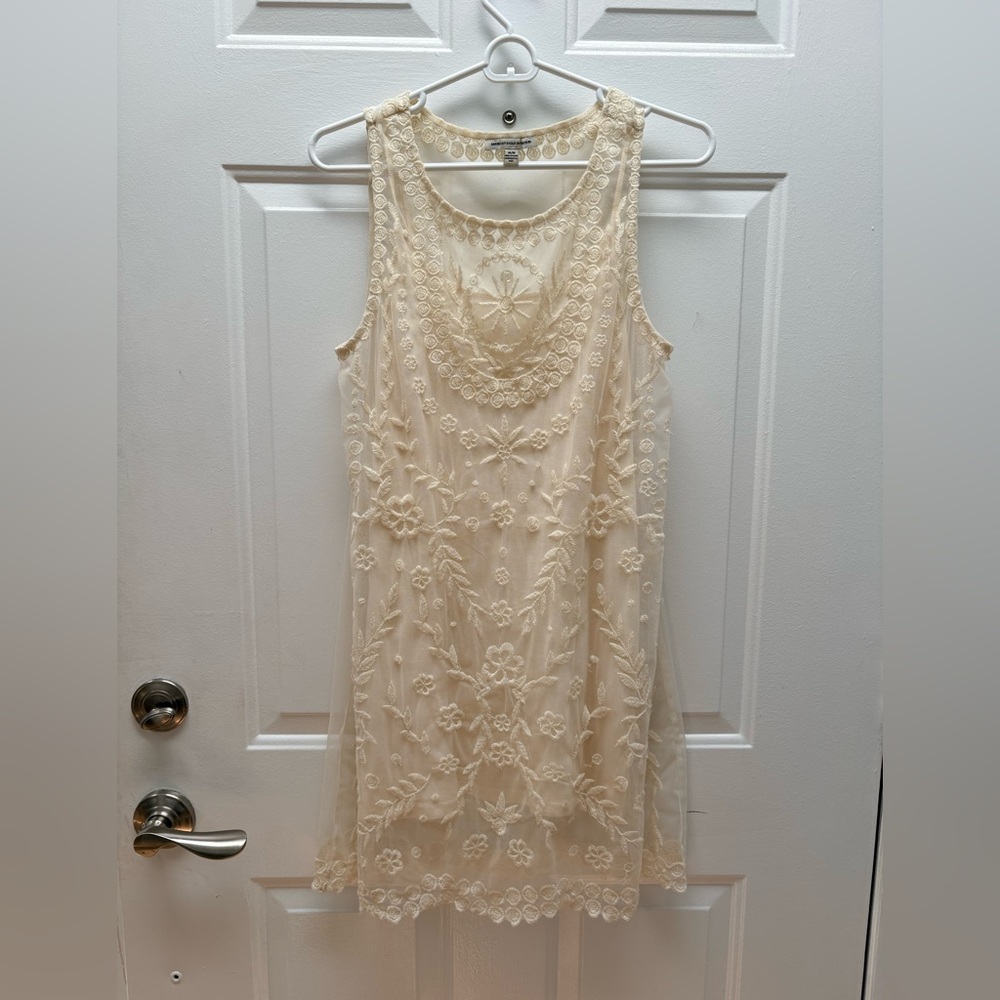 AE Vintage Cream Bohemian Sleeveless Dress